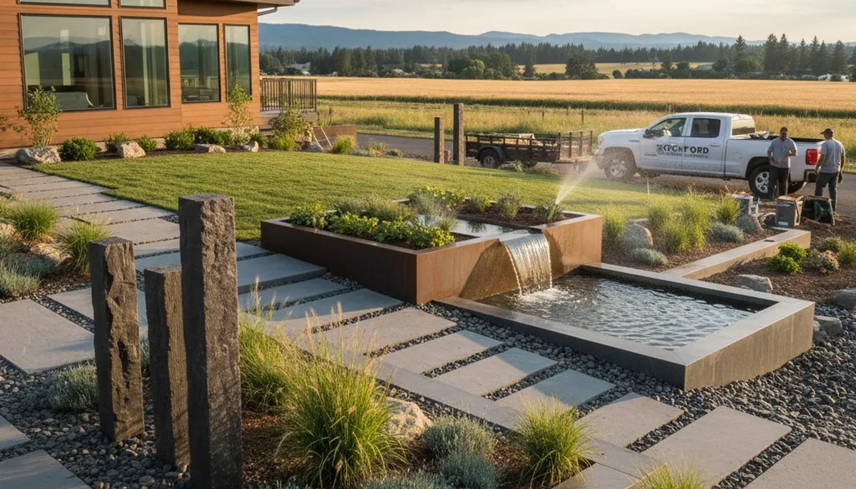 Landscape design team in Spokane, WA creating a custom outdoor living space